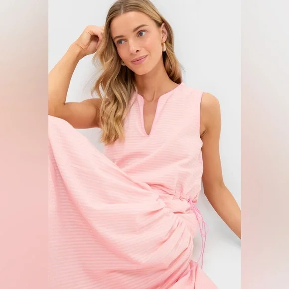 Tuckernuck Pink Sleeveless Midi Dress, Size L - Picture 2 of 6